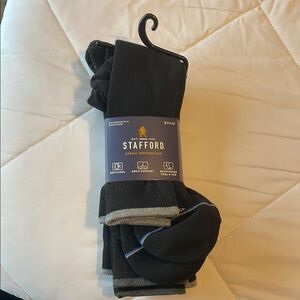 Stafford Men's Black Socks - 3 Pair